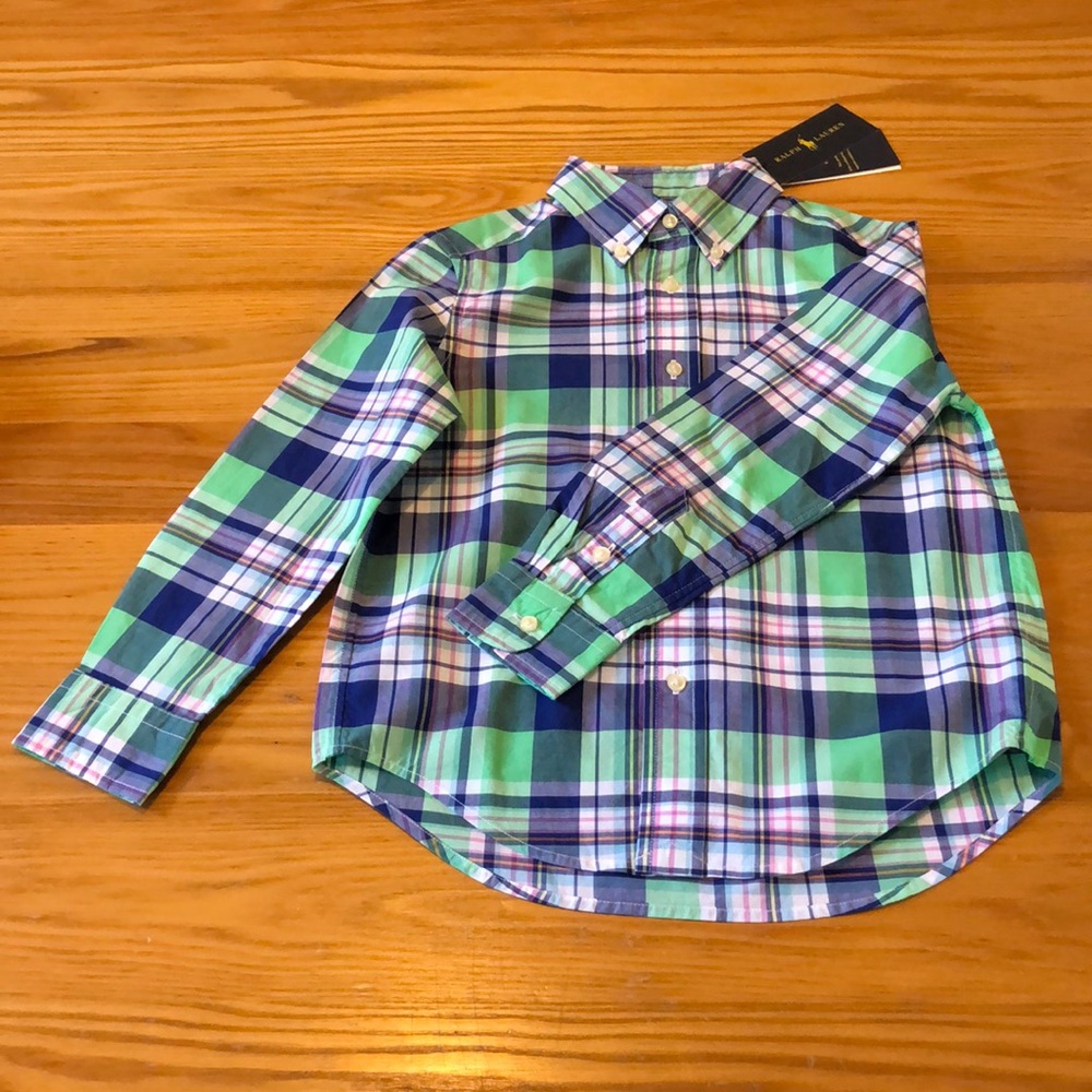 Boys spring long sleeve dress shirt.